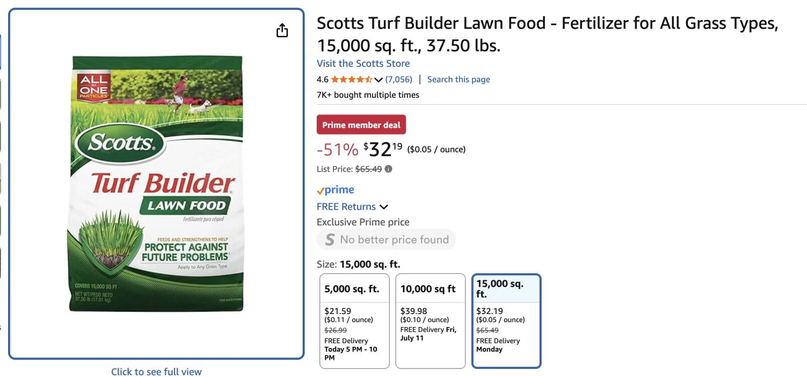 Save 50% - Scotts Turf Builder Lawn Food