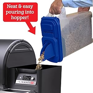 hopper filler, pellet dispenser, pellet grilling, traeger hopper filler, pellet dispenser, pellet grilling, traeger